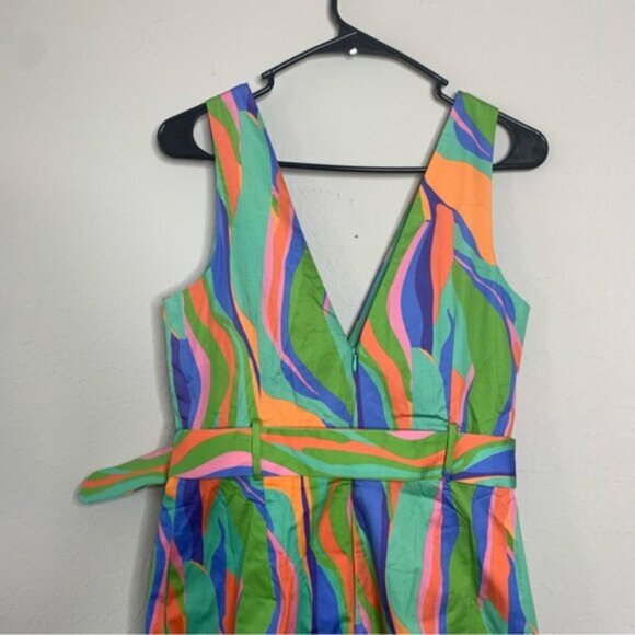 NWT Hutch Multi Color Sleeveless Belted V Neck Romper - Picture 9 of 11